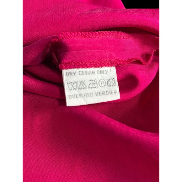 Liz Claiborne Collection Silk Blouse Fuchsia Camp Shirt Career Top Women's M - Picture 9 of 11